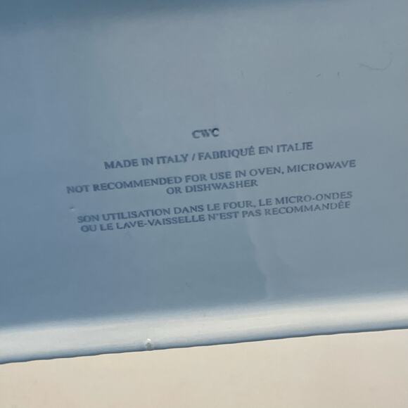 CWC Italian Made Rectangular Embossed Serving Platter Leaf Pattern Dish 14” - Picture 3 of 5